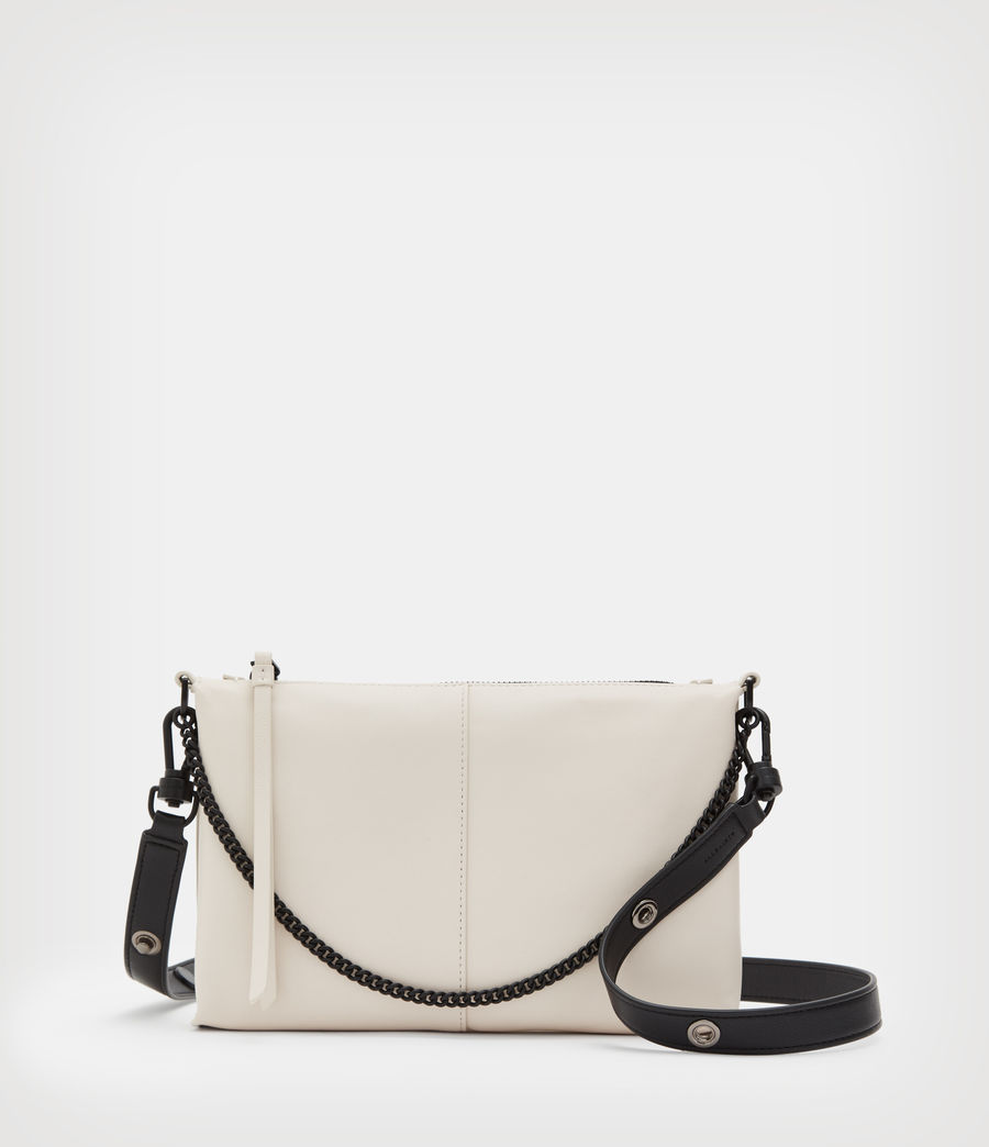 ALLSAINTS US: Womens Eve Leather Crossbody Bag (salt_lake_white)