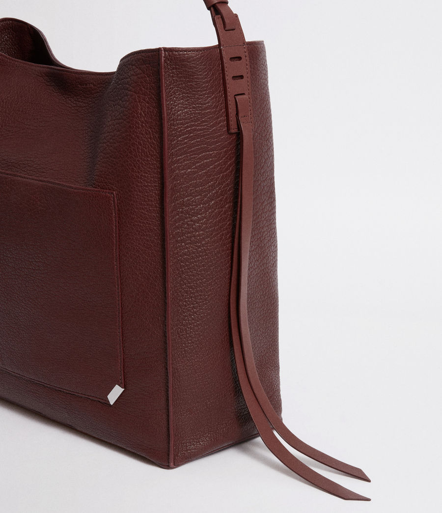 all saints burgundy bag