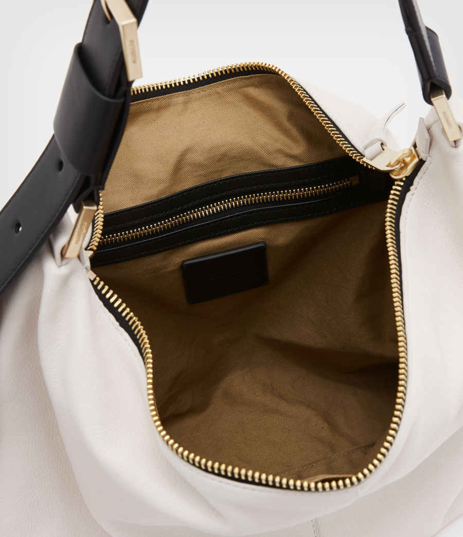 Womens Edbury Leather Fringed Shoulder Bag (salt_lake_white) - Image 3