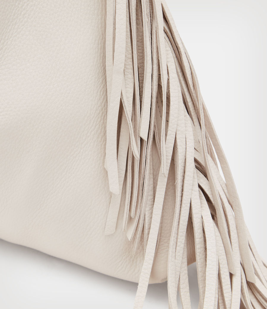 Womens Edbury Leather Fringed Shoulder Bag (salt_lake_white) - Image 6