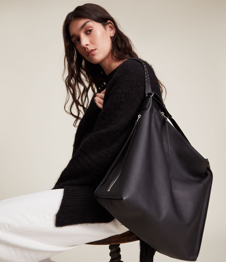 Women's Kita Leather Backpack (black) - Image 4