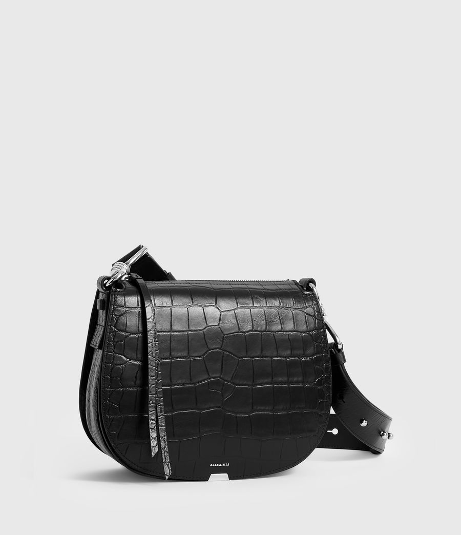 ALLSAINTS UK: Womens Polly Round Leather Crossbody Bag (black)