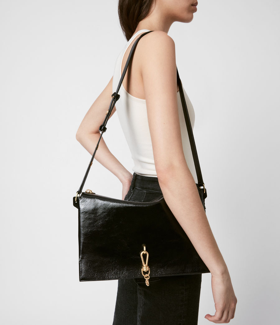 ALLSAINTS UK: Womens Sheringham Leather Shoulder Bag (squid_ink_blue)