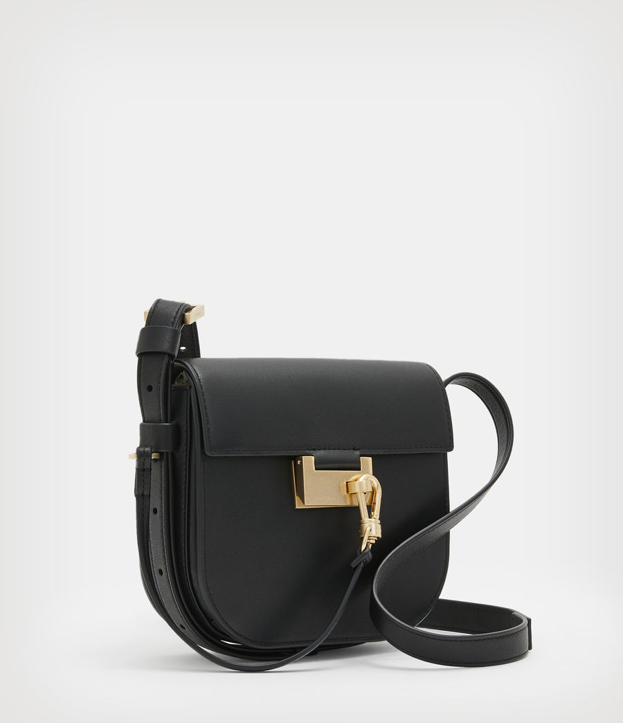 Womens Ida Leather Crossbody Bag (black) - Image 3