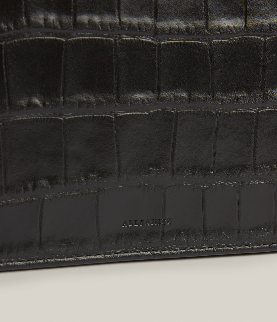 Womens Fetch Leather Chain Crossbody Wallet (black_croc) - Image 4