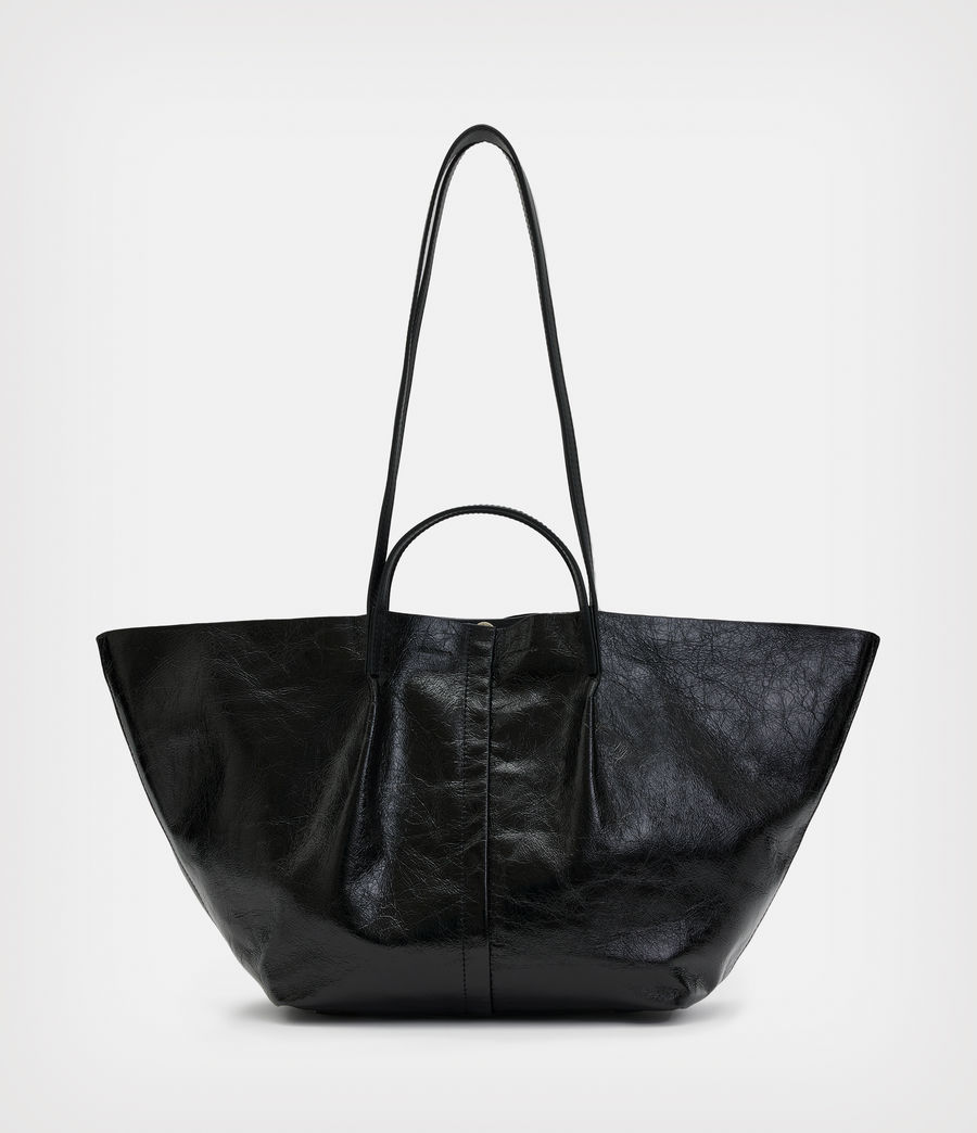 Womens Odette Leather East West Tote Bag (black) - Image 1