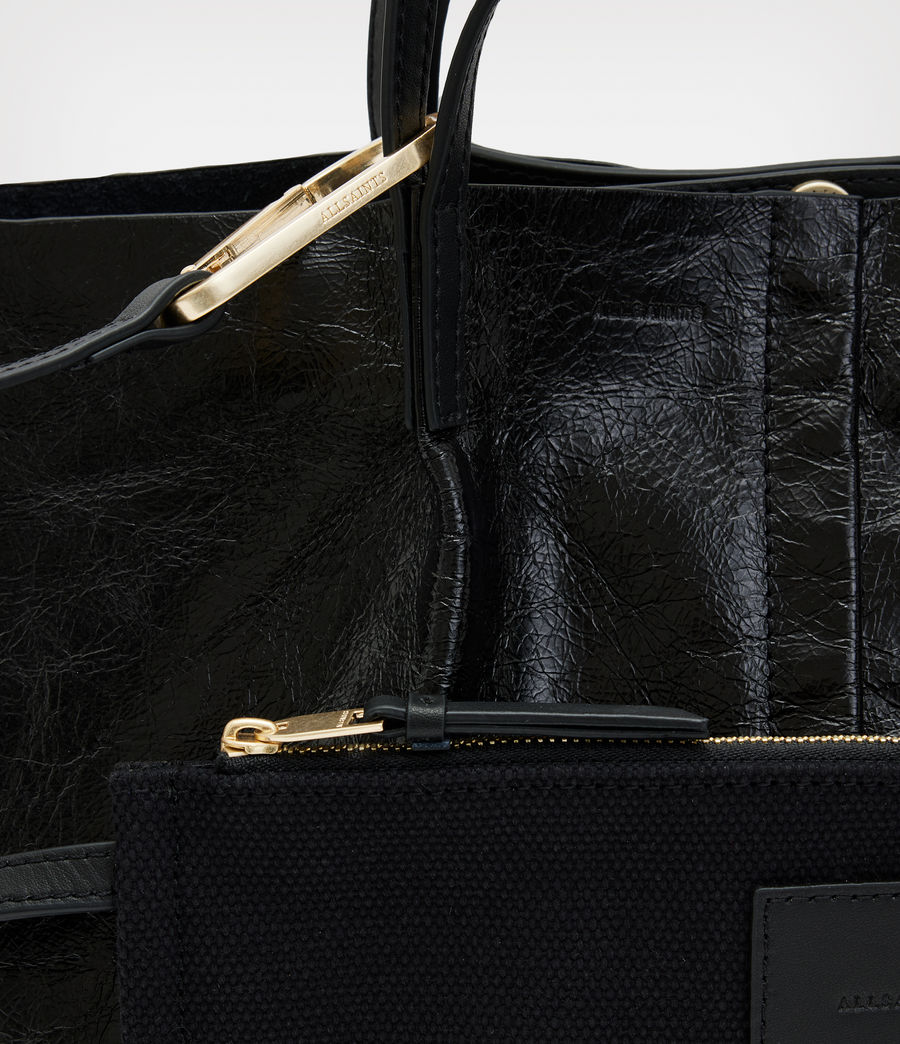 Womens Odette Leather East West Tote Bag (black) - Image 5