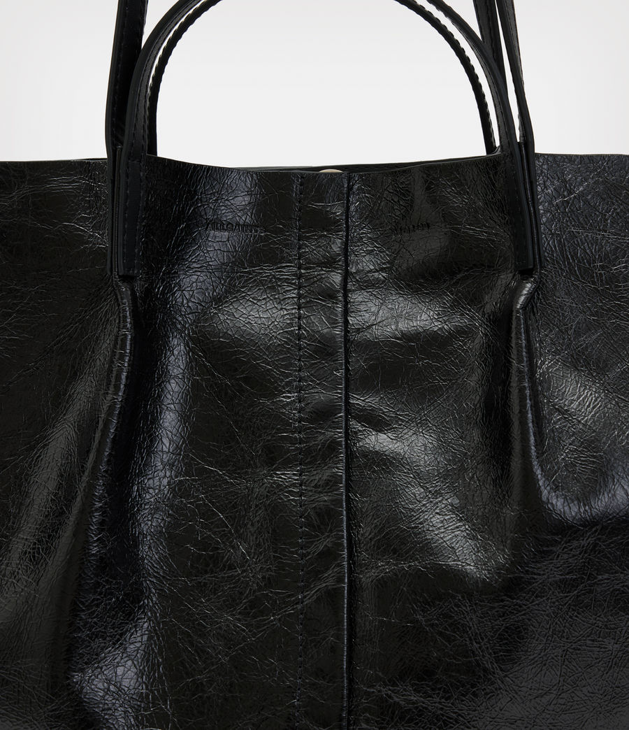 Womens Odette Leather East West Tote Bag (black) - Image 6