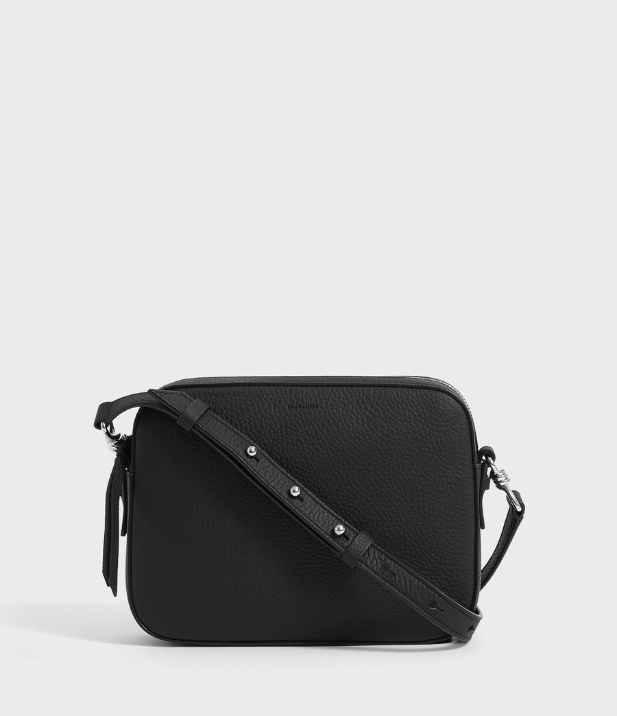 Women's Captain Lea Leather Square Crossbody Bag (black) - Image 5