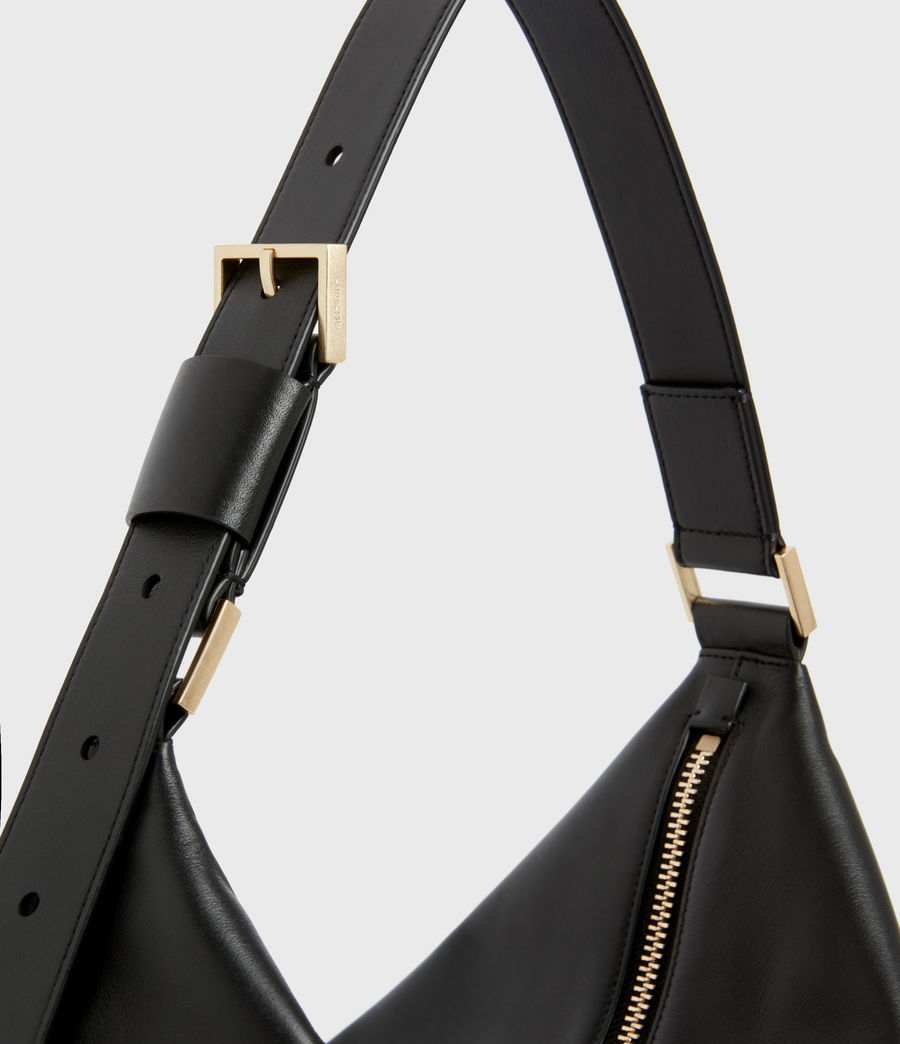 Women's Edbury Leather Shoulder Bag (black) - Image 5