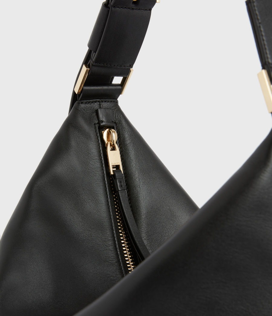 Women's Edbury Leather Shoulder Bag (black) - Image 6