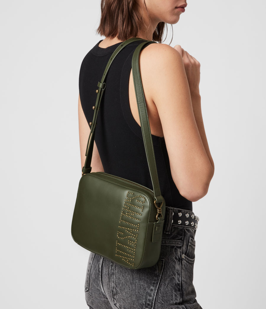 square leather crossbody bag