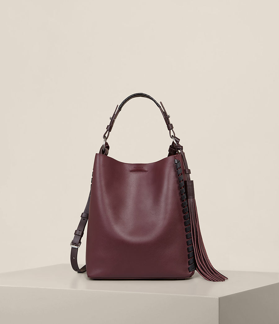 ALLSAINTS US: Womens Kepi Shoulder Bag (BURGUNDY RED)