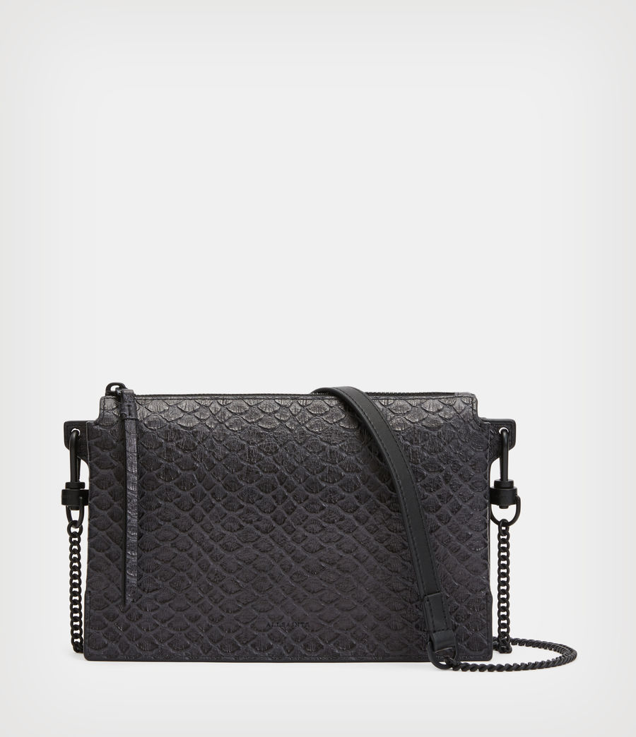 Womens Fletcher Snake Effect Leather Crossbody Bag (black_python) - Image 1