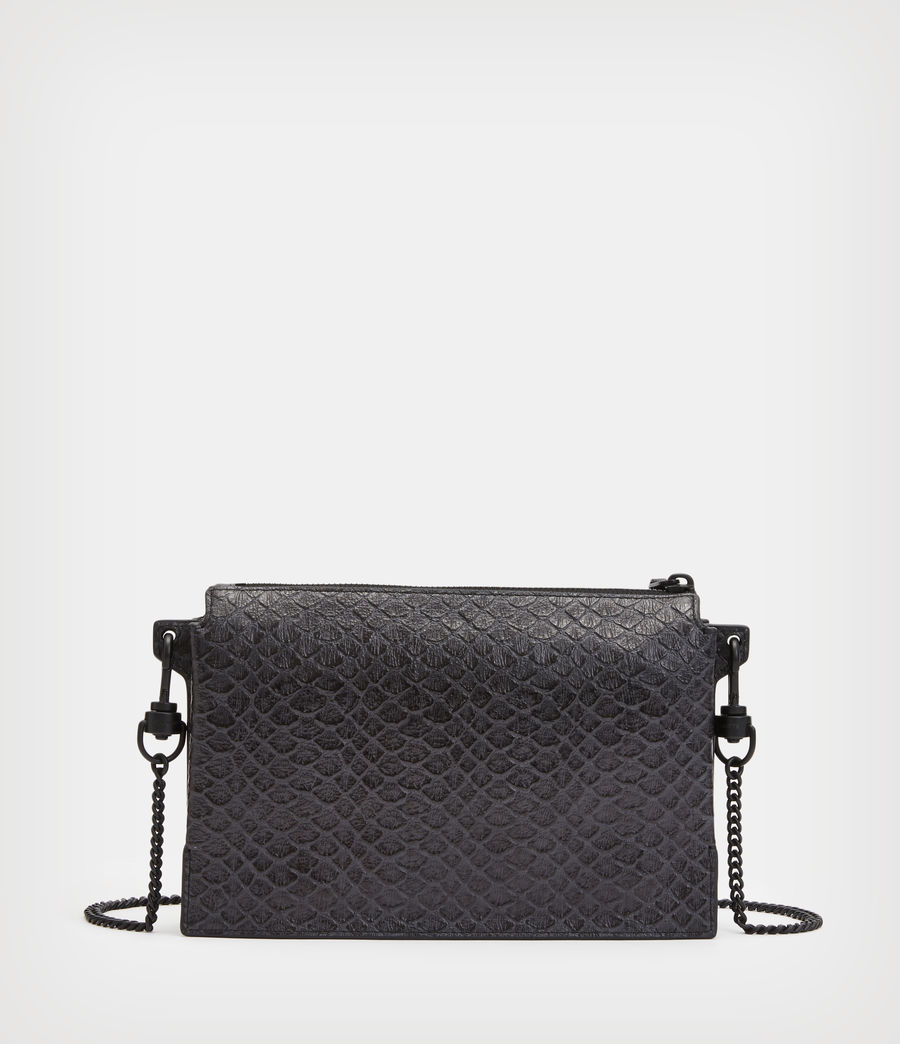 Womens Fletcher Snake Effect Leather Crossbody Bag (black_python) - Image 7