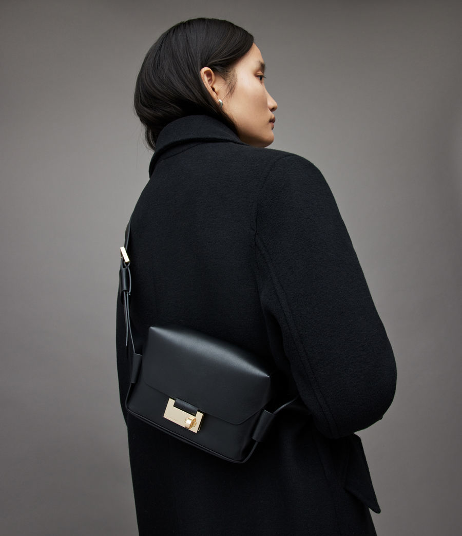 Women's Frankie 3-In-1 Leather Crossbody Bag (black) - Image 8