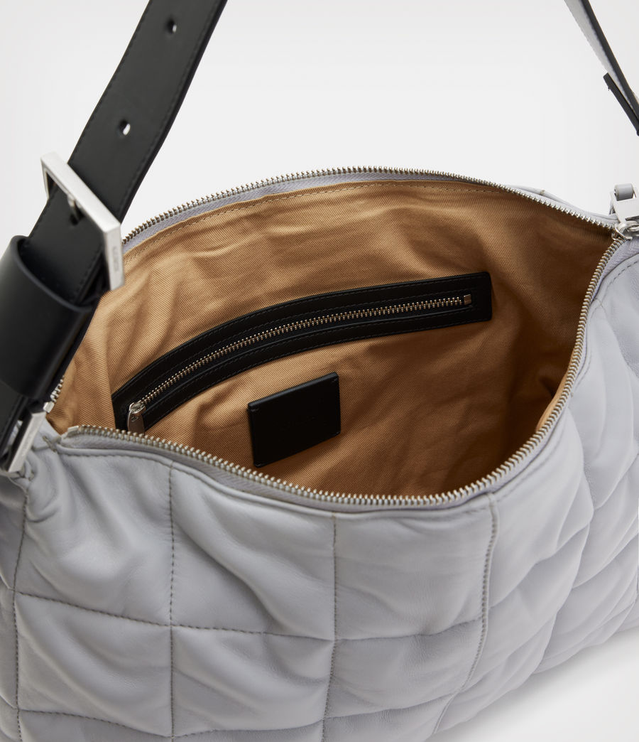 Women's Edbury Leather Quilted Shoulder Bag (cement_grey) - Image 3
