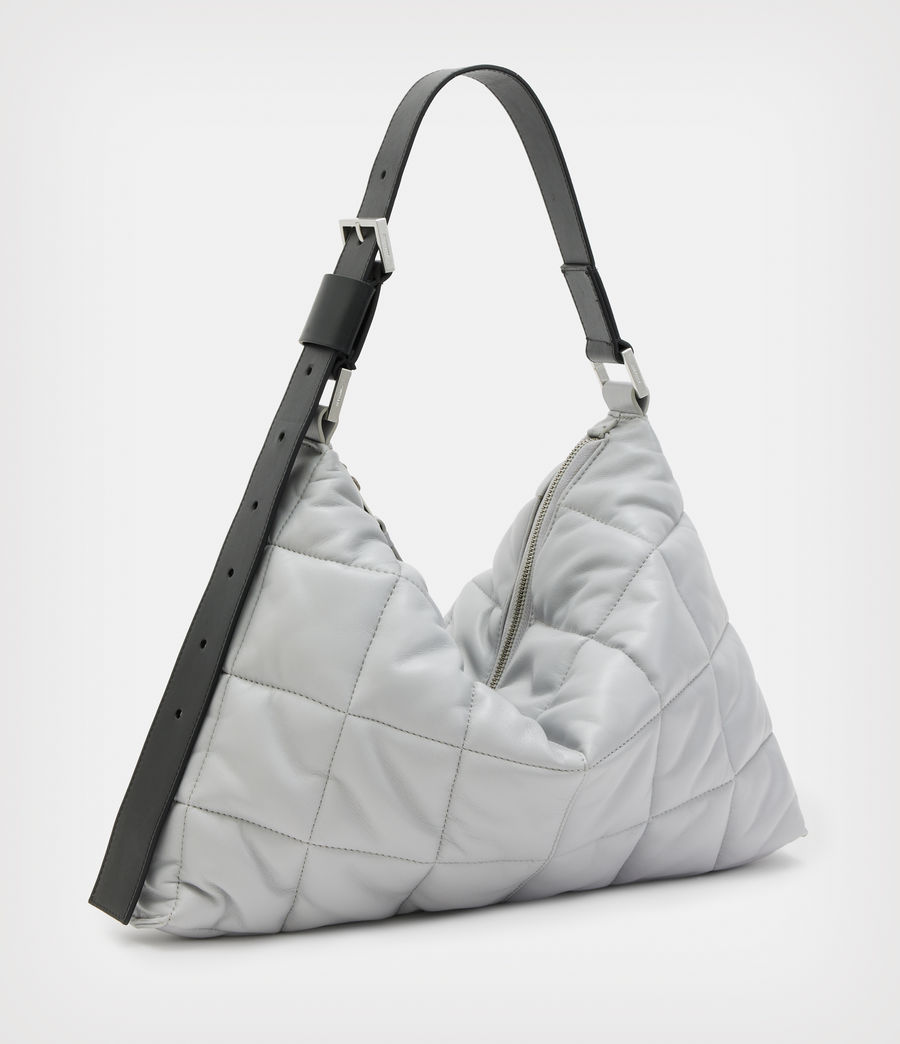 Women's Edbury Leather Quilted Shoulder Bag (cement_grey) - Image 5