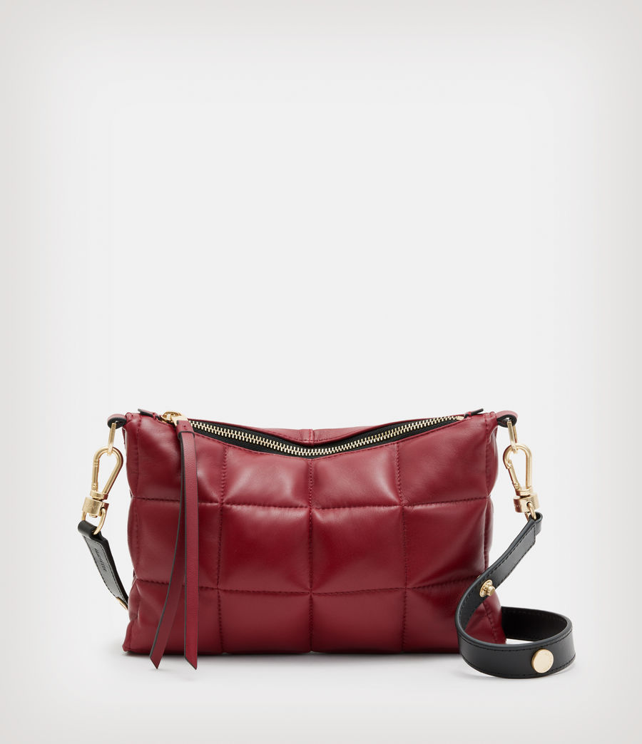 Women's Eve Leather Quilted Crossbody Bag (red) - Image 1