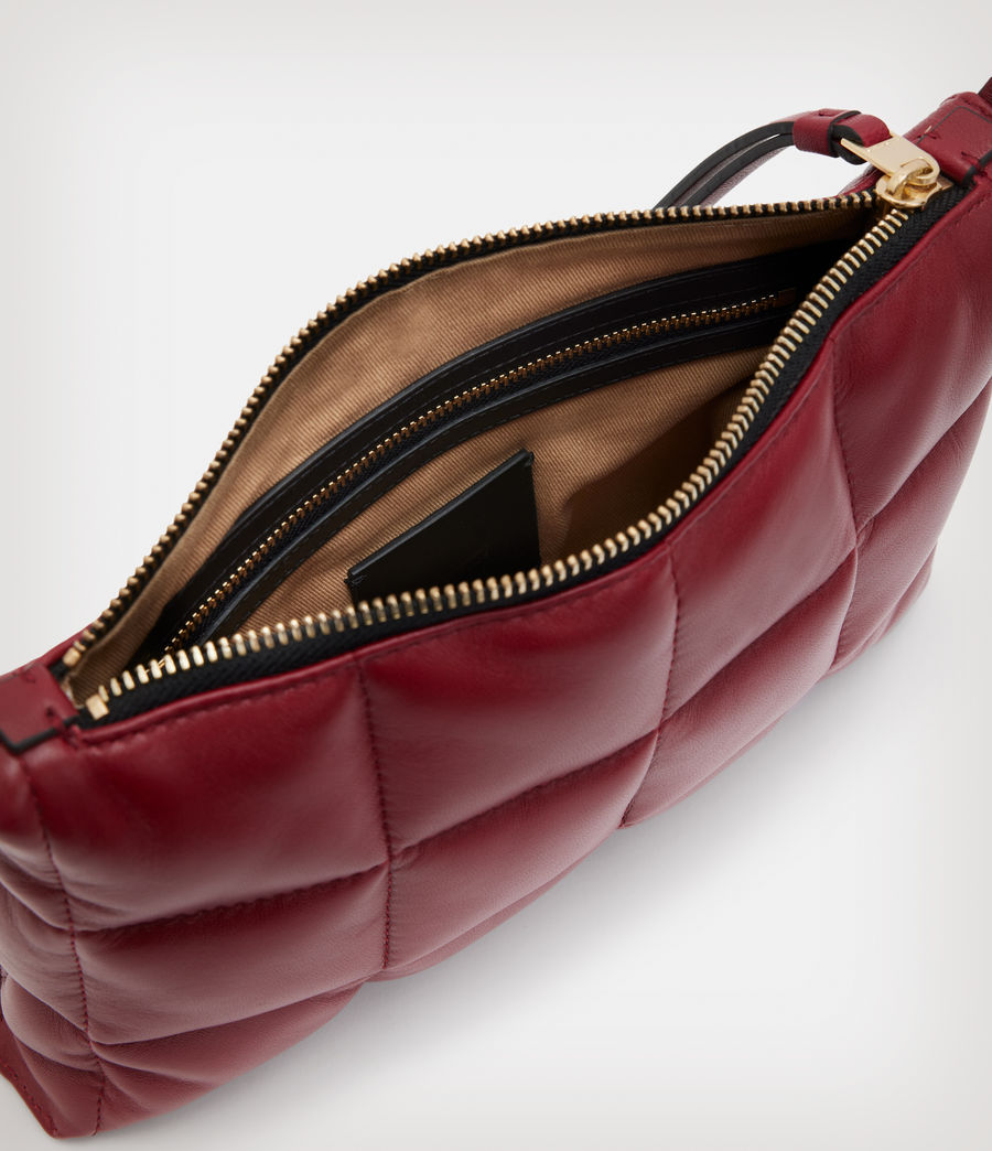 Women's Eve Leather Quilted Crossbody Bag (red) - Image 3