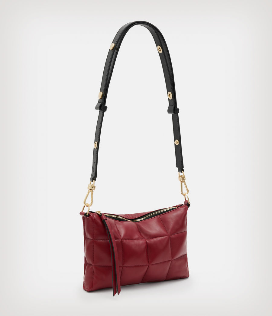 Women's Eve Leather Quilted Crossbody Bag (red) - Image 4