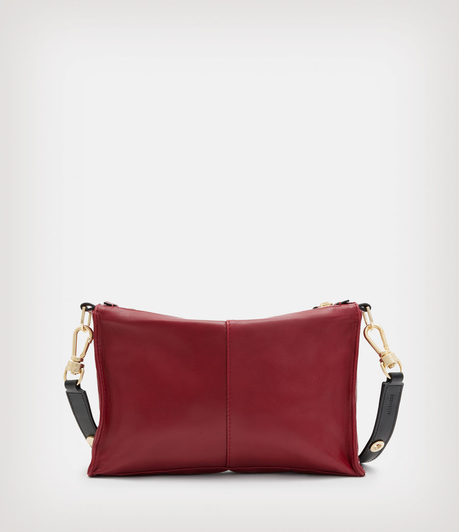 Women's Eve Leather Quilted Crossbody Bag (red) - Image 6