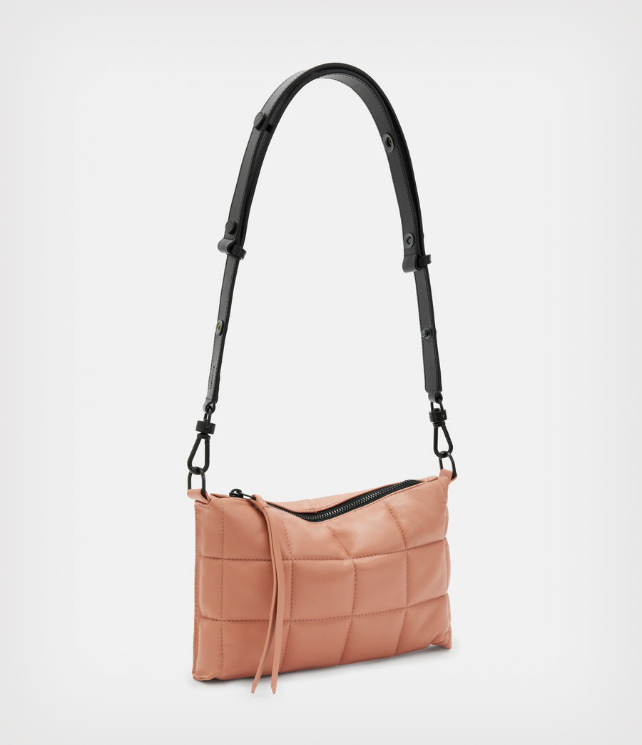 Women's Eve Leather Quilted Crossbody Bag (elasto_pink) - Image 4