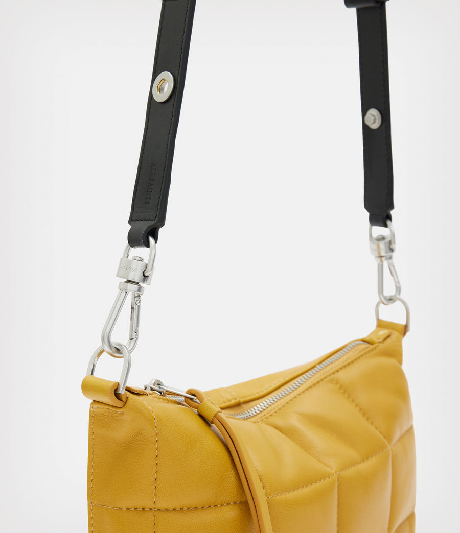Women's Eve Leather Quilted Crossbody Bag (mustard) - Image 5