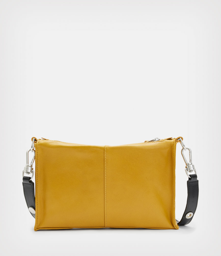 Women's Eve Leather Quilted Crossbody Bag (mustard) - Image 6