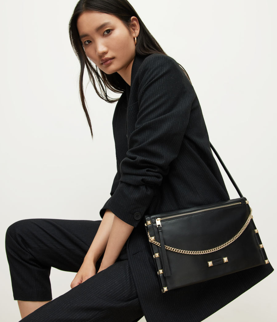 Women's Alex Leather Crossbody Bag (black) - Image 1