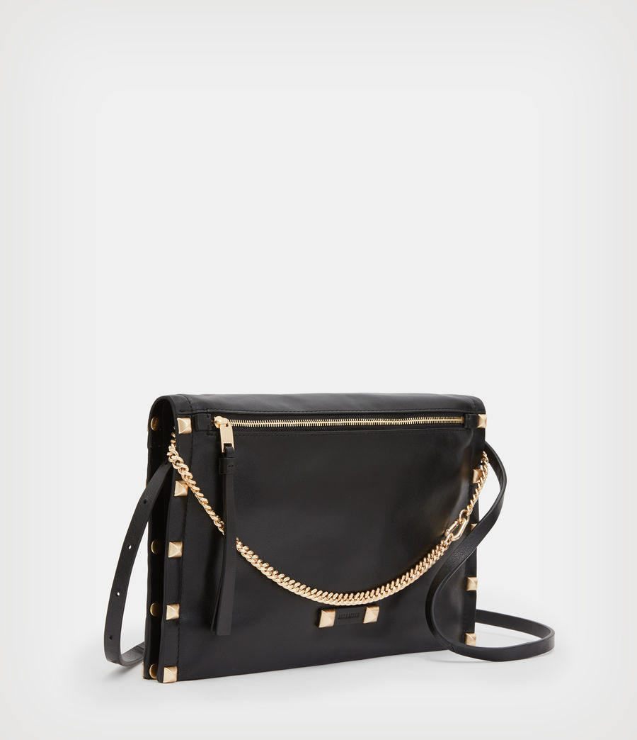 Women's Alex Leather Crossbody Bag (black) - Image 4