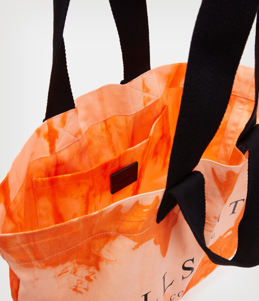 Women's Ali Canvas Tie Dye Tote Bag (orange_pnk_dip_dye) - Image 9