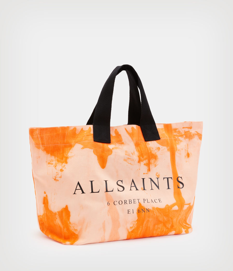 Womens Ali Canvas Tie Dye Tote Bag (orange_pnk_dip_dye) - Image 5