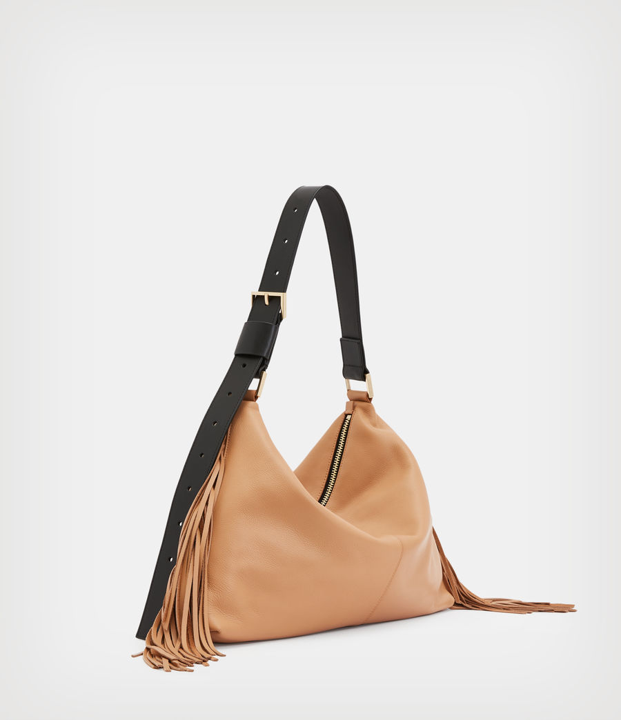 Womens Edbury Fringe Leather Shoulder Bag (palisade_tan) - Image 5