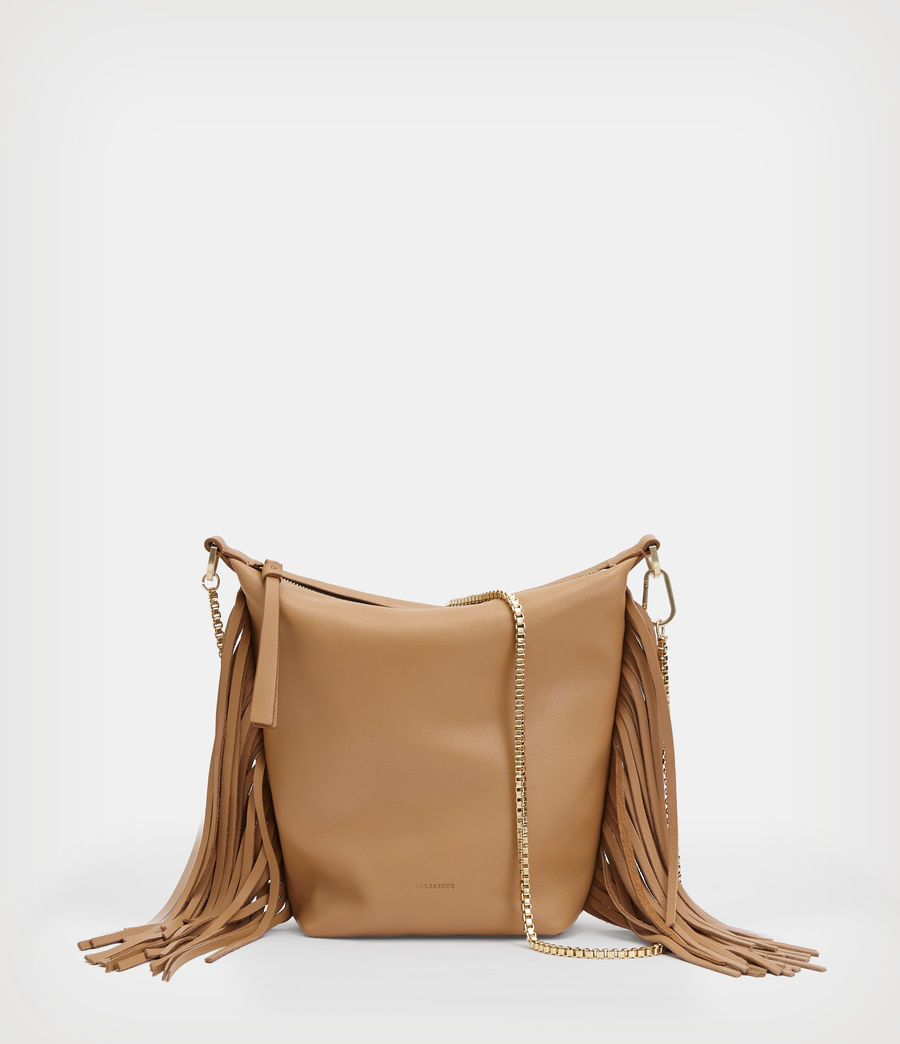 Womens Evaline Fringe Leather Crossbody Bag (palisade_tan) - Image 2