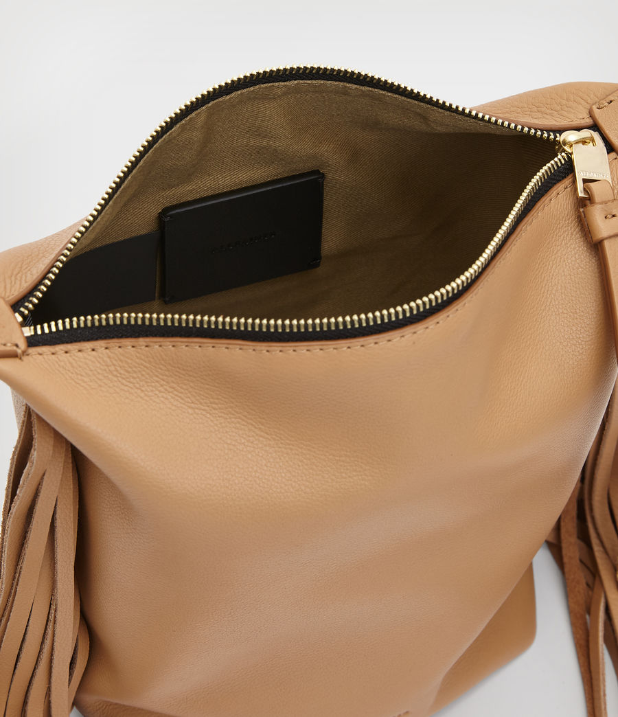 Womens Evaline Fringe Leather Crossbody Bag (palisade_tan) - Image 3