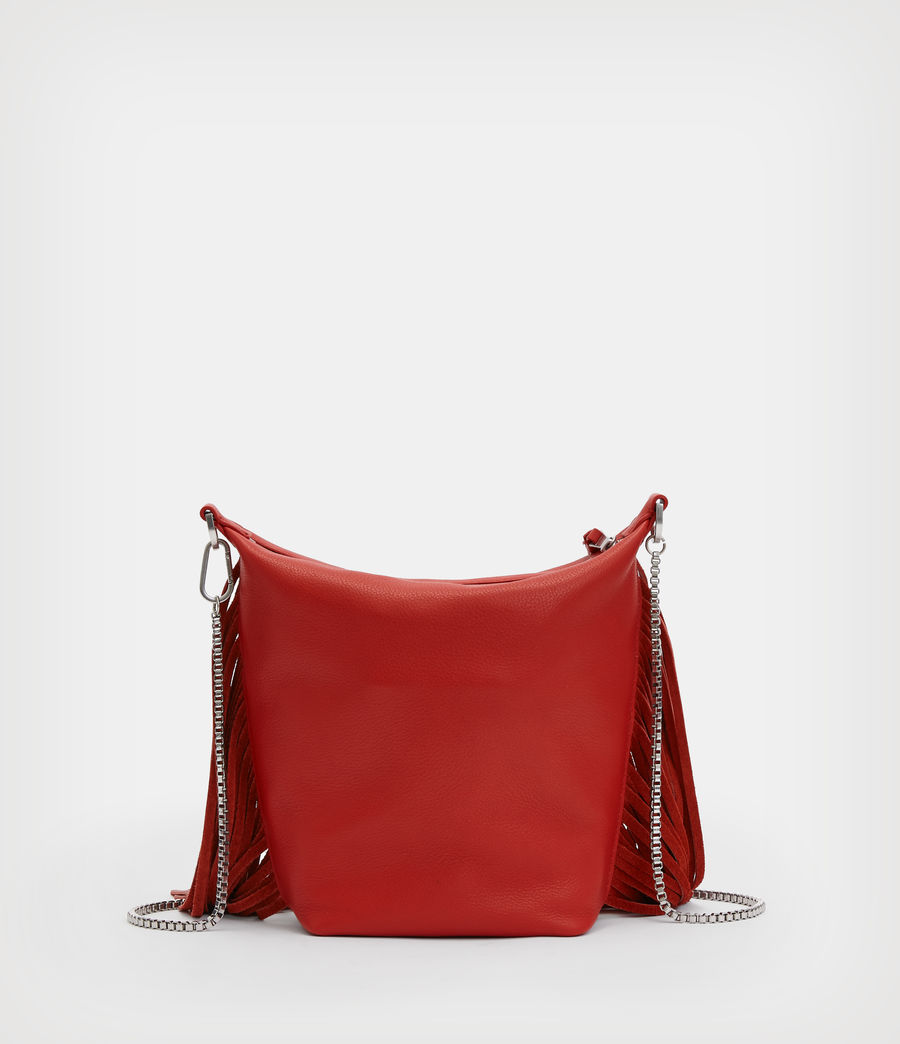 Women's Evaline Fringe Leather Crossbody Bag (gala_red) - Image 7