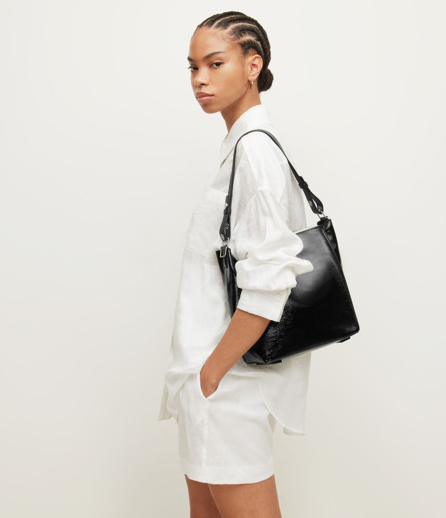 Womens Kita Leather Crossbody Bag (black_shine) - Image 1