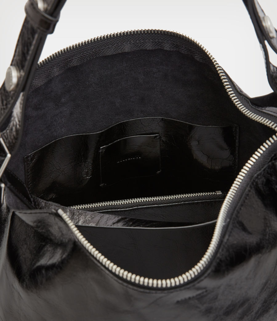 Womens Kita Leather Crossbody Bag (black_shine) - Image 3