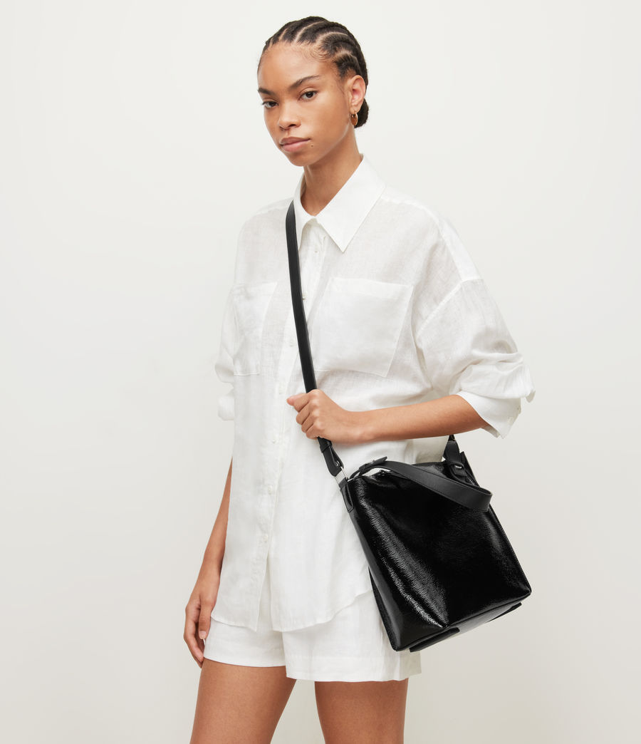 Women's Kita Leather Crossbody Bag (black_shine) - Image 4
