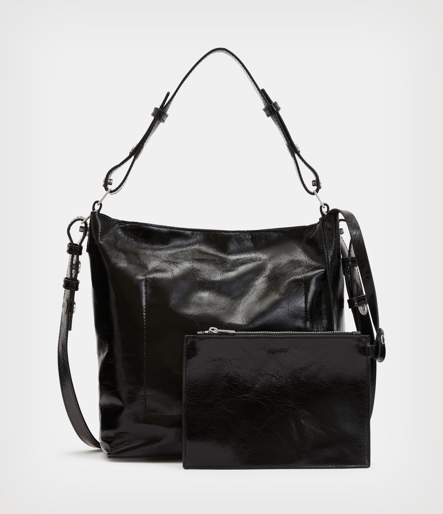 Womens Kita Leather Crossbody Bag (black_shine) - Image 8
