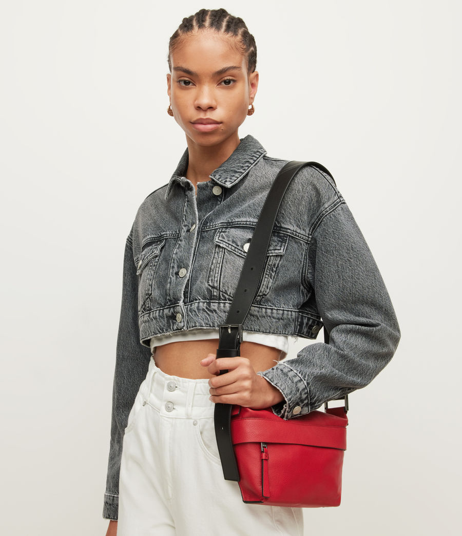 point In honor capsule ALLSAINTS US: Womens Colette Leather Crossbody Bag (gala_red)