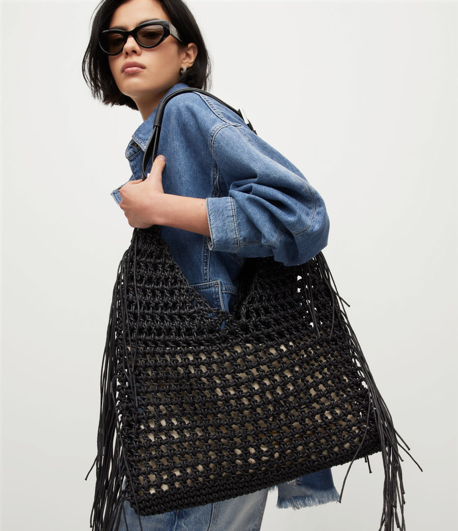 Womens Sabine Crochet Bag (black) - Image 1