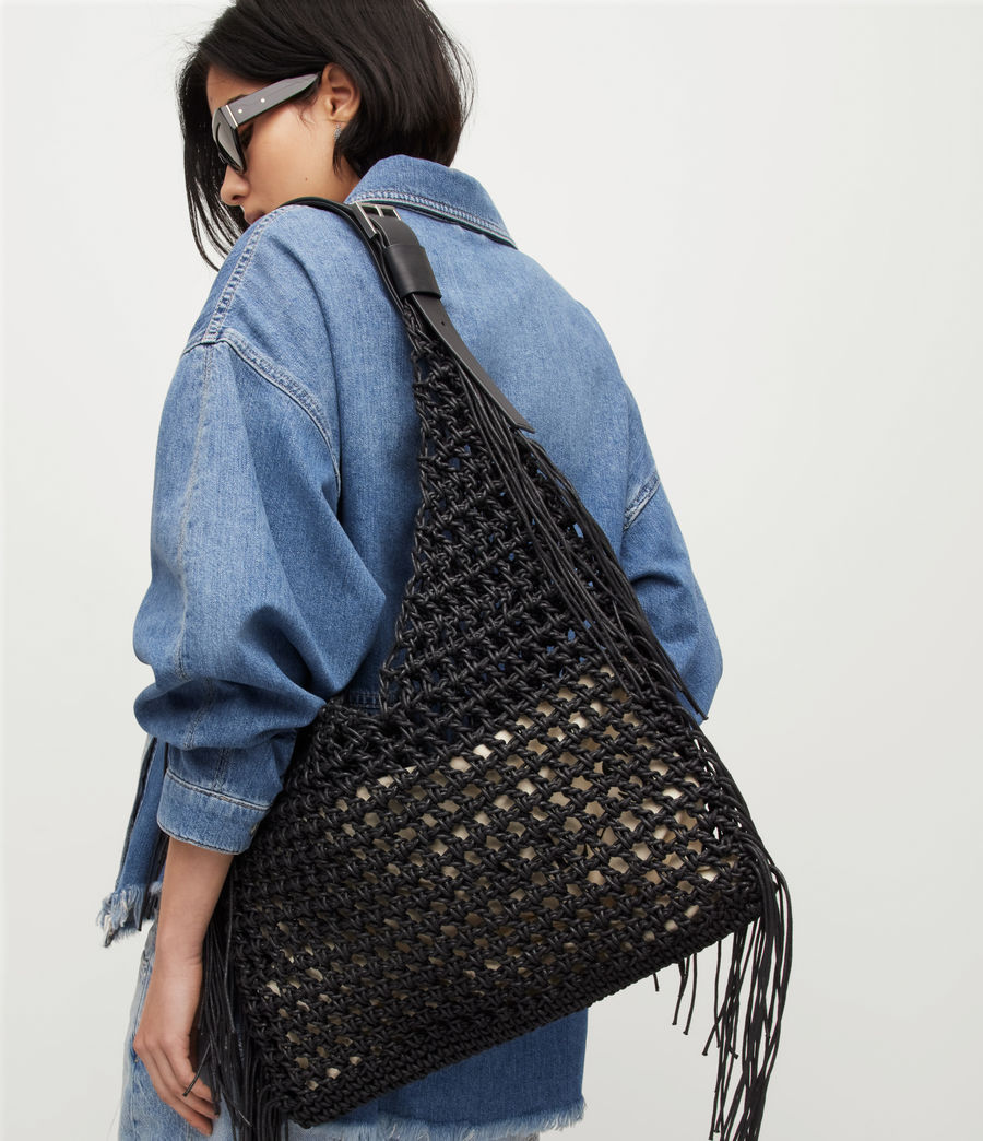 Womens Sabine Crochet Bag (black) - Image 4