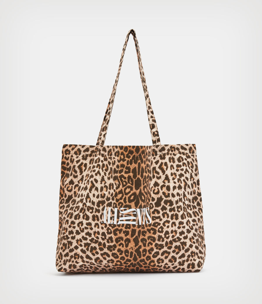 Womens Oppose Leopard Print Tote Bag (brown_black) - Image 1