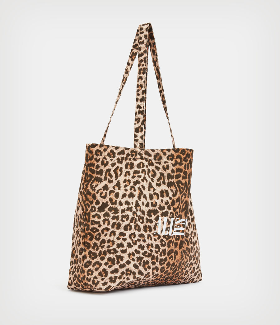 Womens Oppose Leopard Print Tote Bag (brown_black) - Image 4