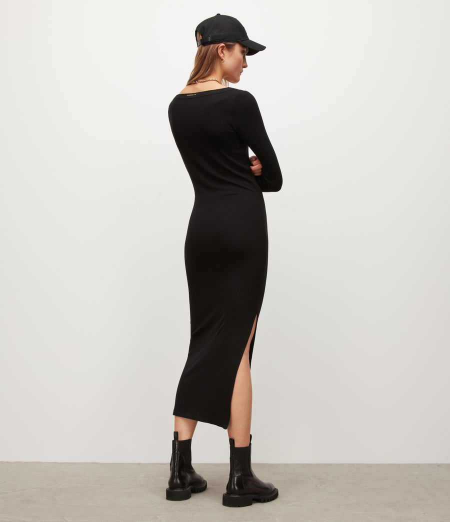 Women's Rina Long Sleeve Maxi Dress (black) - Image 6