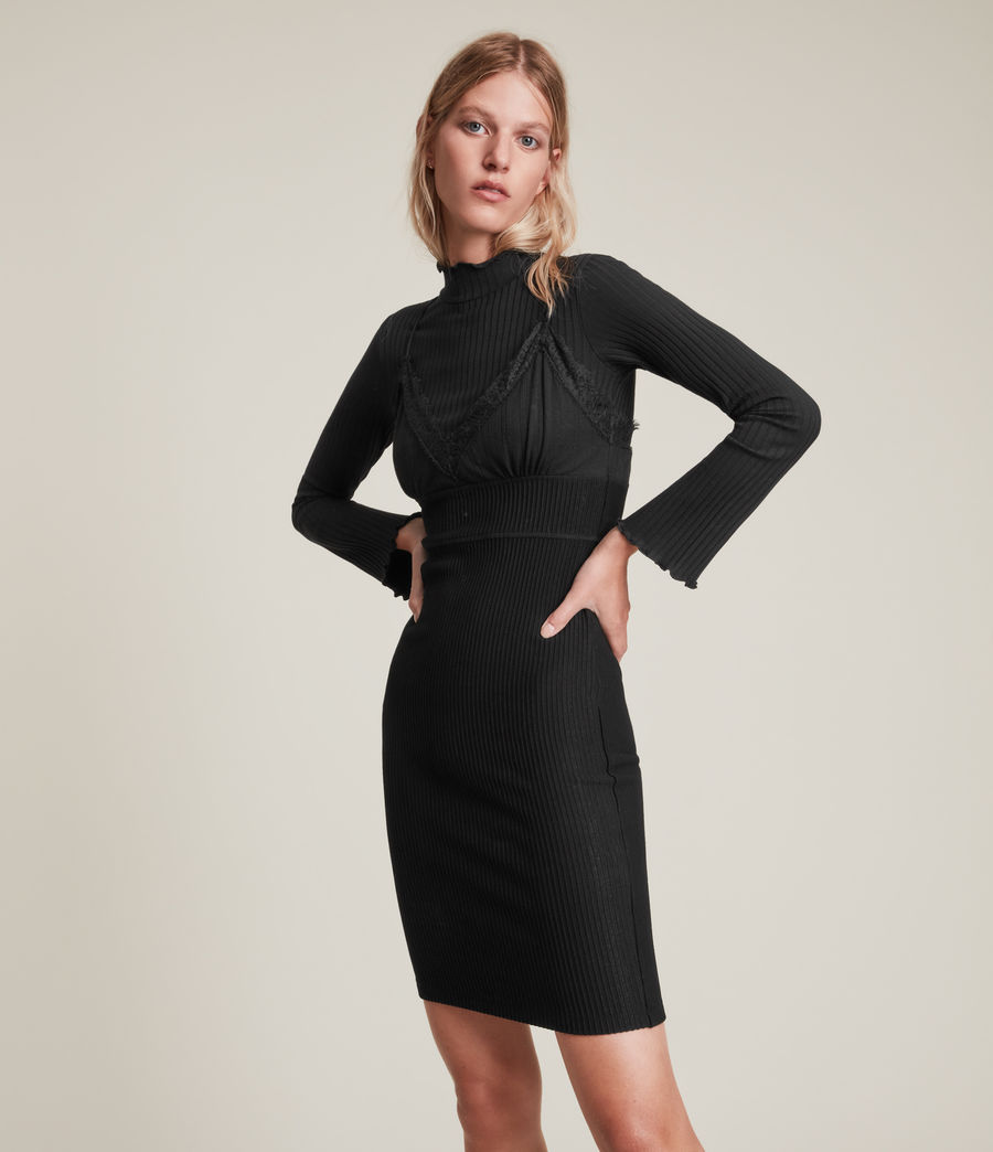 Women's Sara Layered Mini Dress (black) - Image 3