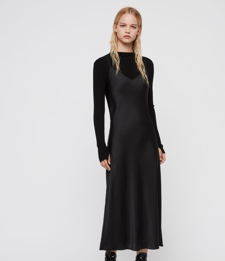 ALLSAINTS US: Womens Karla Slip Dress (black)