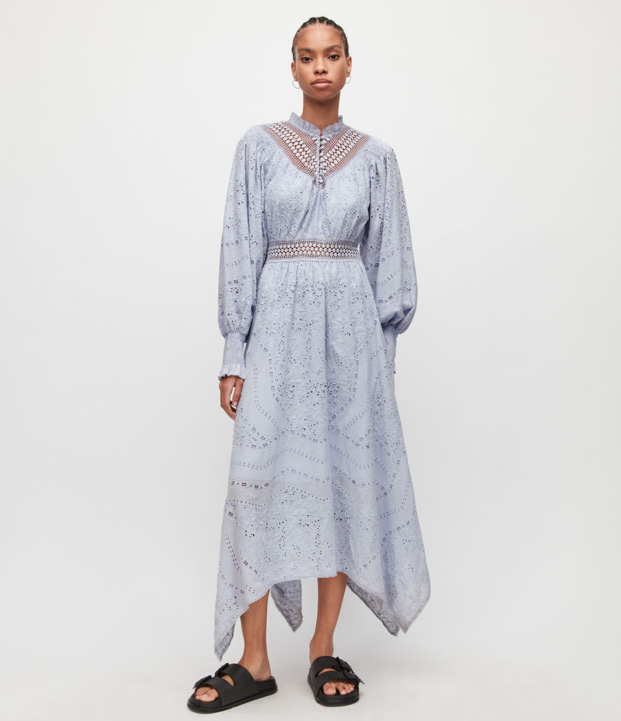 Women's Gen Broderie Maxi Dress (gentle_lavender) - Image 3